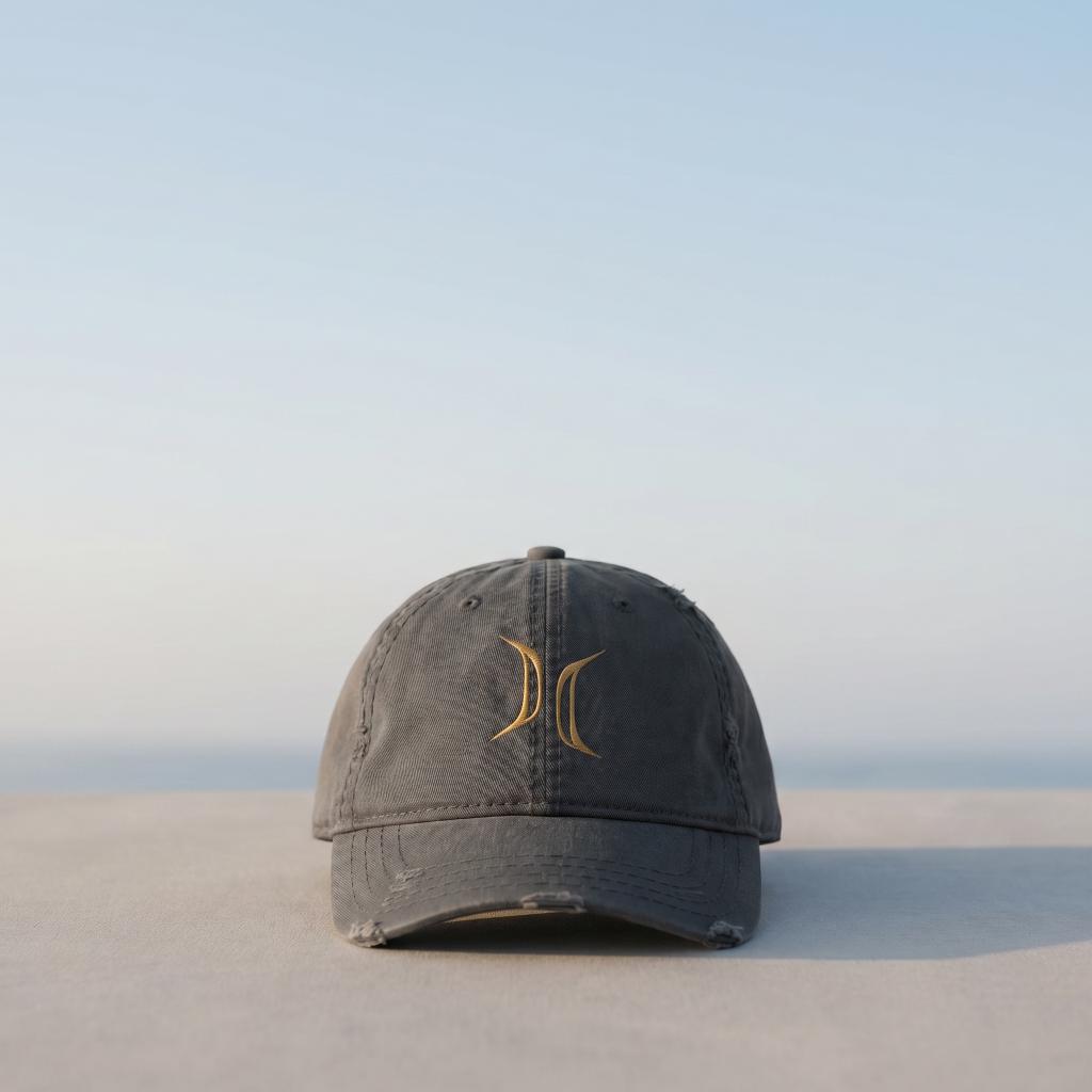Charcoal Gemini embroidered cap from the Atlas Stitch Zodiac Capsule.