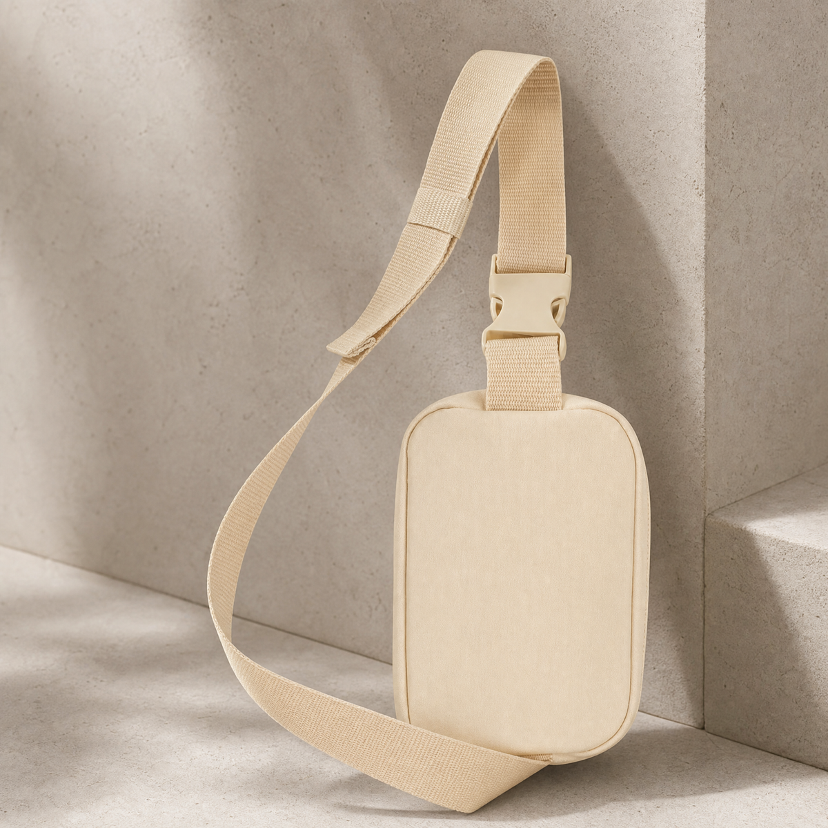 Ivory Fire Horse crossbody bag back view with adjustable strap