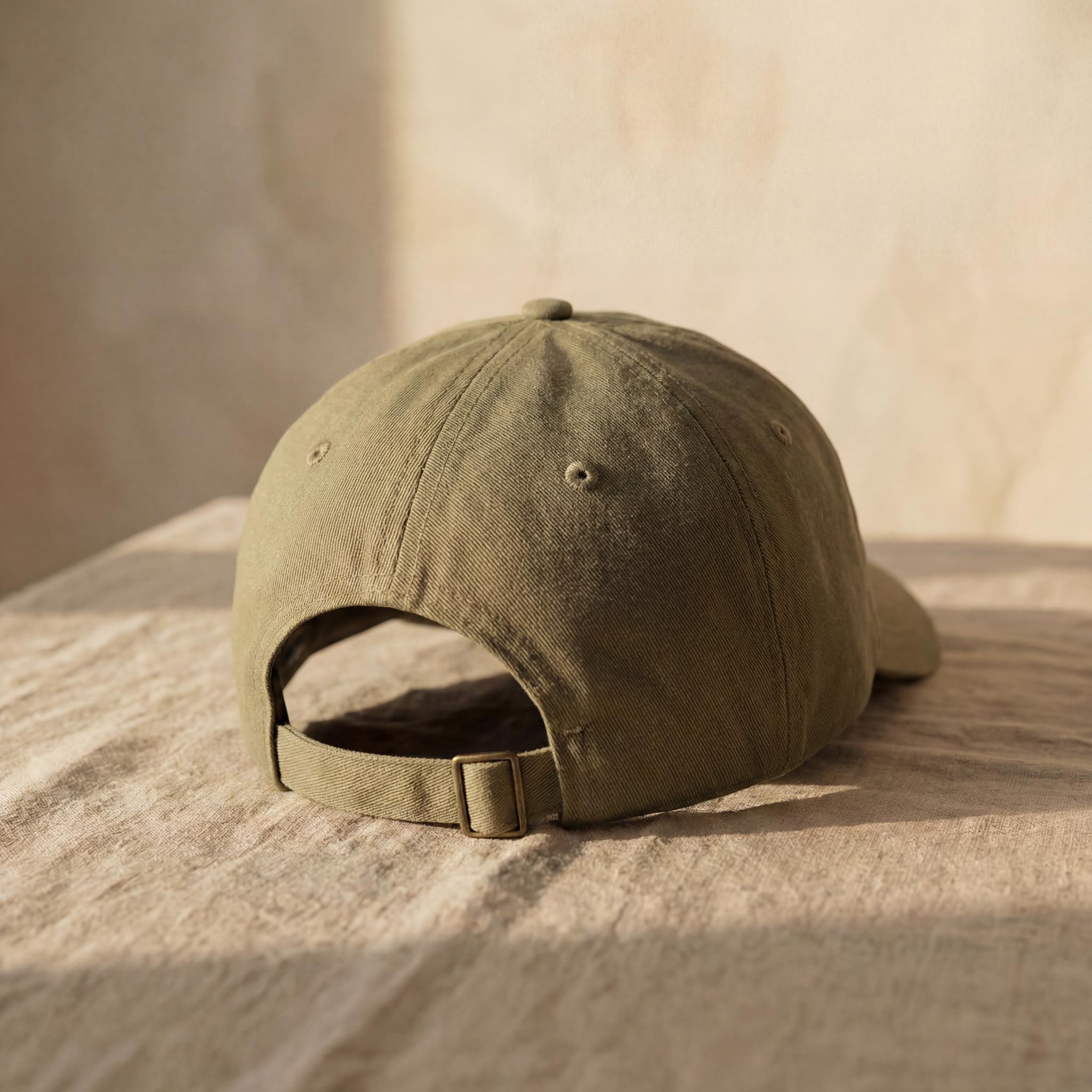 Olive MATRIARCH embroidered cap with adjustable back strap visible.