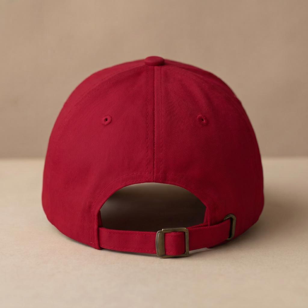 Red 1776–2026 embroidered hat with adjustable back strap visible.