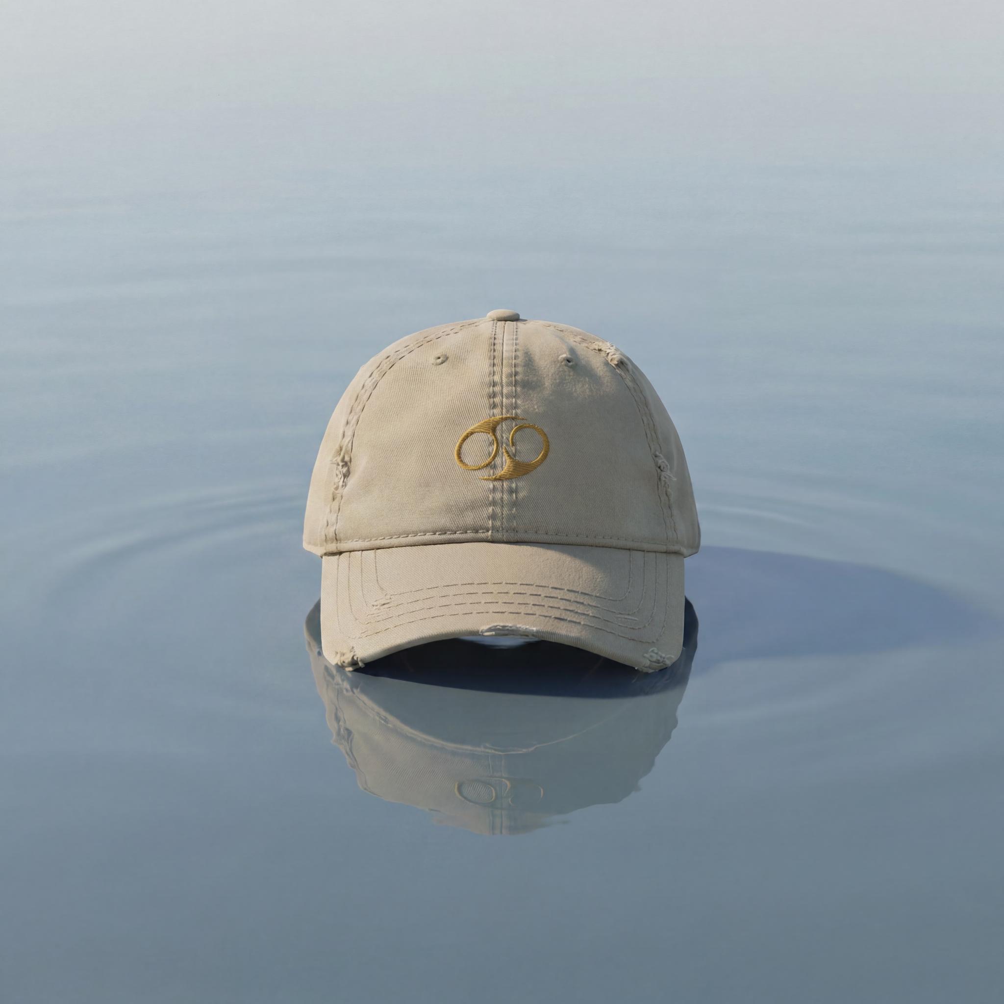 Khaki Cancer embroidered cap from the Atlas Stitch Zodiac Capsule.