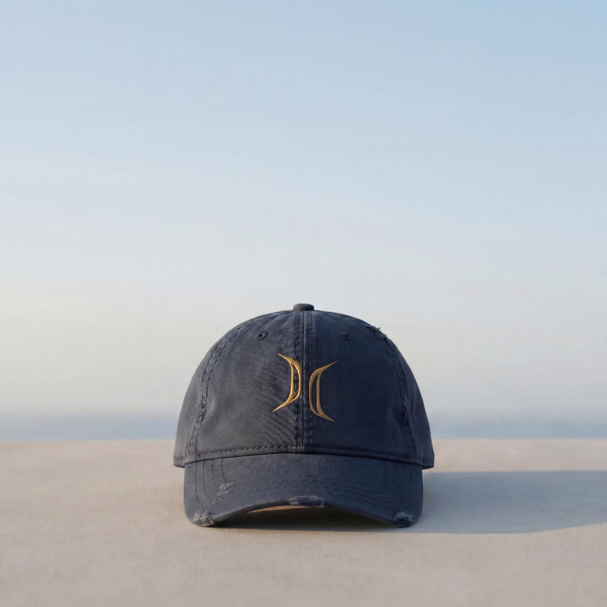 Navy Gemini embroidered cap from the Atlas Stitch Zodiac Capsule.