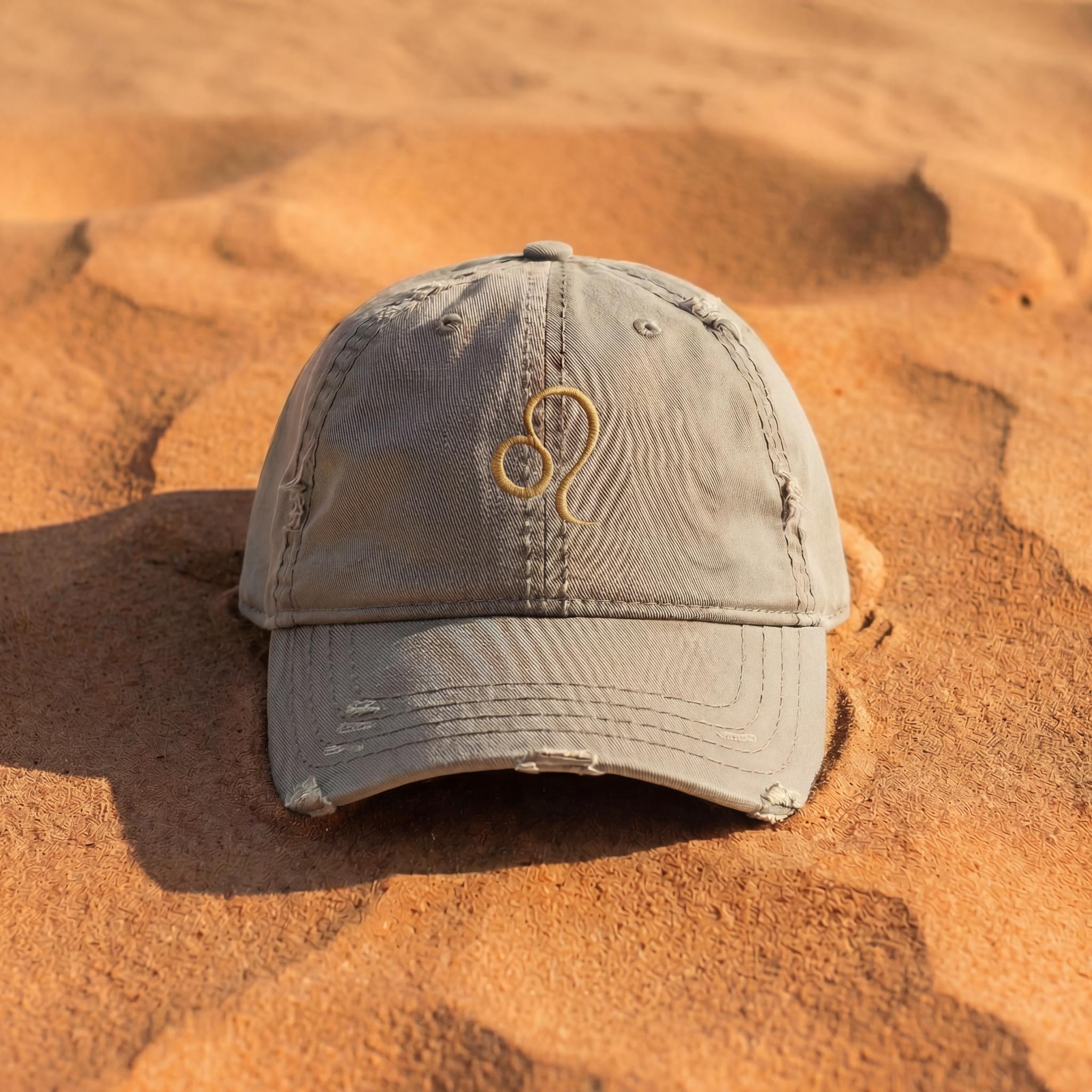 Khaki Leo embroidered cap from the Atlas Stitch Zodiac Capsule.