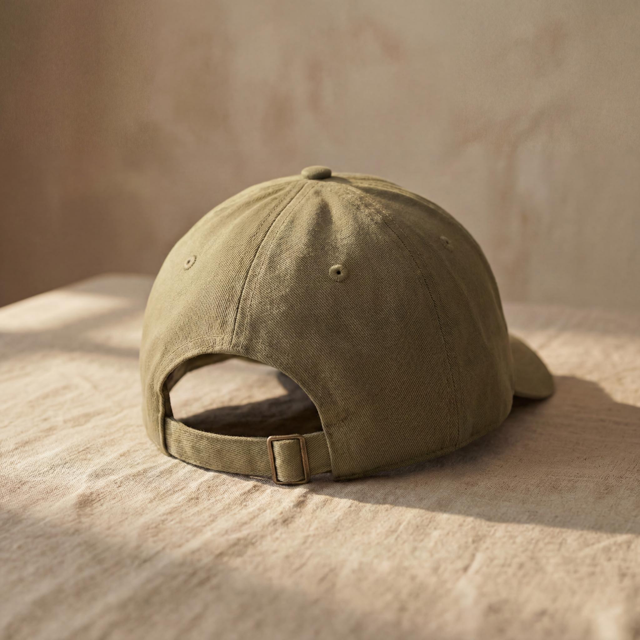 Olive MOTHER embroidered cap with adjustable back strap visible.